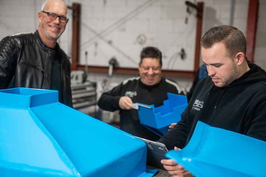 Blaues Kunststoff-Modulband